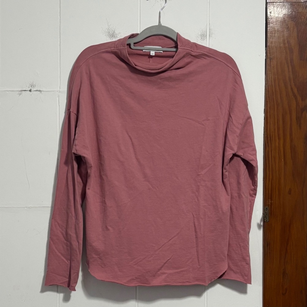 Michael Stars Los Angeles Dusty Rose Mock Neck Long Sleeve Top XS